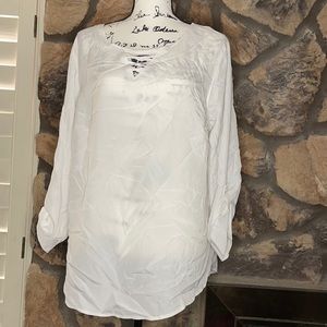 White Faded Glory cuffed sleeve blouse